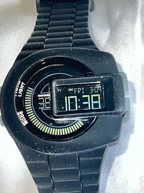 Diesel Black Digital Watch with Accent Rings